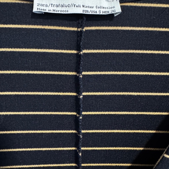 Zara Trafaluc Striped Knit Midi Dress – Long Sleeve – Black/Gold – Size S - Picture 5 of 8